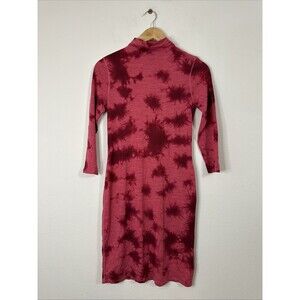 Lululemon Lab Wool-Blend Tie Dye Dress Size 4 Long Sleeve Mock Neck Wild Berry
